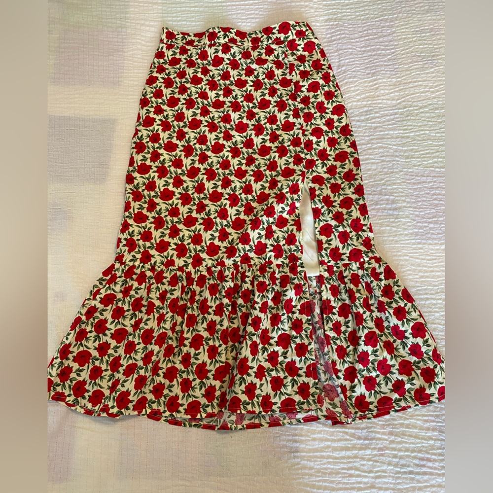 TCEC floral midi skirt